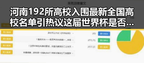 河南192所高校入围最新全国高校名单引热议 这届世界杯是否“注水”成焦点